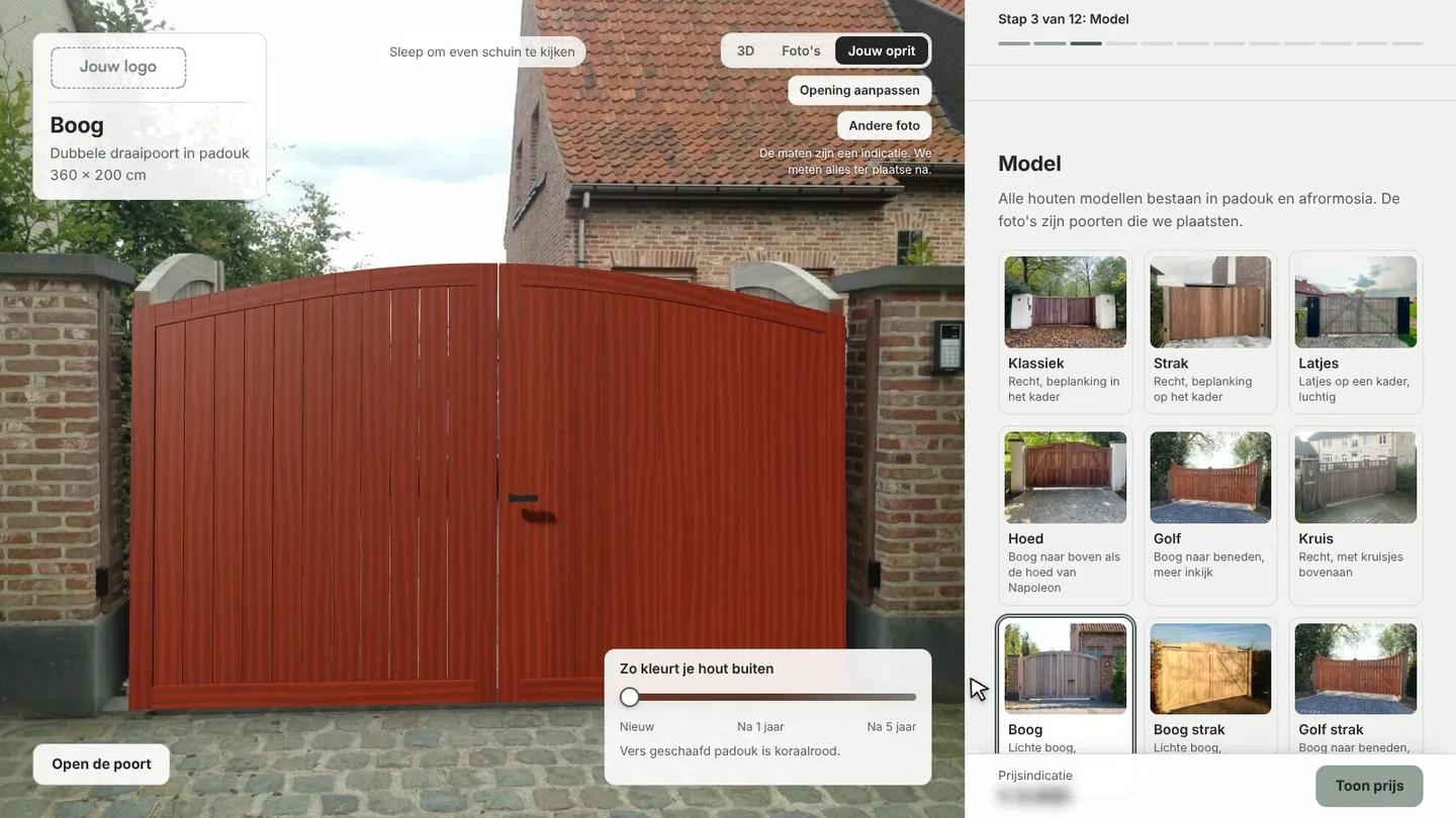 Een poort op een foto van een oprit